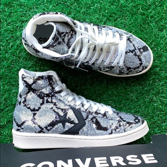 Converse PRO Leather mid silver/vintage wht/blk WM - Picture 14 of 16